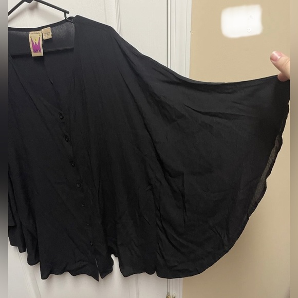 Original Anthony Large Black Poncho Shirt Nwot Sleeves Boho - Picture 2 of 11